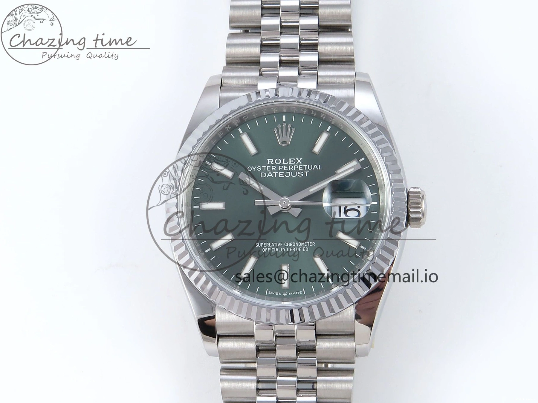 0118 DateJust 36 126234 QF+ 1:1 Best Edition 904L Steel Green Stick Dial on SS Jubilee Bracelet VR Soft 925